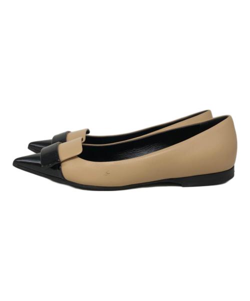 sergio rossi（セルジオロッシ）sergio rossi (セルジオロッシ) SR1 バレリーナ フラット パンプス ベージュ サイズ:SIZE 35の古着・服飾アイテム