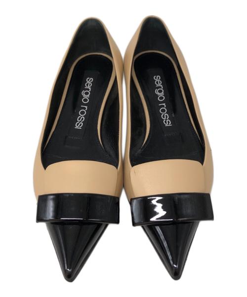 sergio rossi（セルジオロッシ）sergio rossi (セルジオロッシ) SR1 バレリーナ フラット パンプス ベージュ サイズ:SIZE 35の古着・服飾アイテム