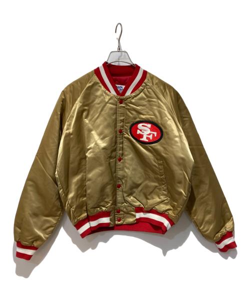 Chalk Line（チョークライン）Chalk Line (チョークライン) NFL 49ers ナイロンスタジャン ゴールド サイズ:Ｌの古着・服飾アイテム