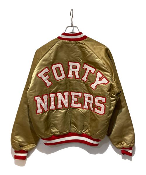 Chalk Line（チョークライン）Chalk Line (チョークライン) NFL 49ers ナイロンスタジャン ゴールド サイズ:Ｌの古着・服飾アイテム