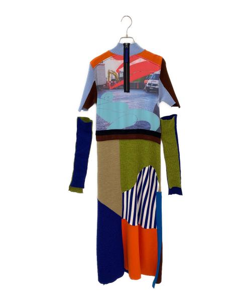ENFOLD（エンフォルド）ENFOLD (エンフォルド) ドッキング ニットワンピース マルチカラー サイズ:36の古着・服飾アイテム