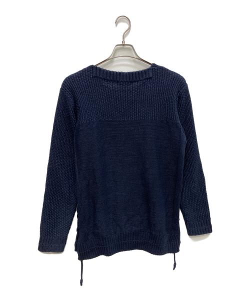 ISSEY MIYAKE MEN（イッセイミヤケメン）ISSEY MIYAKE MEN (イッセイミヤケメン) レースアップコットンニット ネイビー サイズ:1の古着・服飾アイテム
