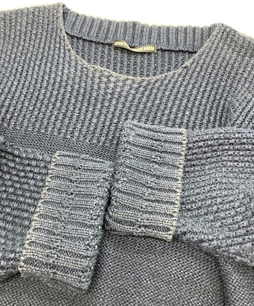 ISSEY MIYAKE MEN（イッセイミヤケメン）ISSEY MIYAKE MEN (イッセイミヤケメン) レースアップコットンニット ネイビー サイズ:1の古着・服飾アイテム