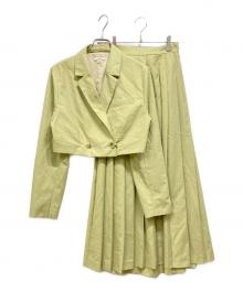 Ameri（アメリ）の古着「SHORT JACKET WITH PLEATS WRAP SKIRT」｜ライトグリーン