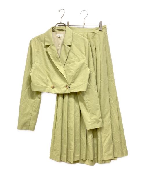 Ameri（アメリ）Ameri (アメリ) SHORT JACKET WITH PLEATS WRAP SKIRT ライトグリーン サイズ:Sの古着・服飾アイテム