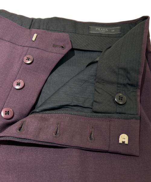 PRADA（プラダ）PRADA (プラダ) モヘアウール スラックス パープル サイズ:46の古着・服飾アイテム