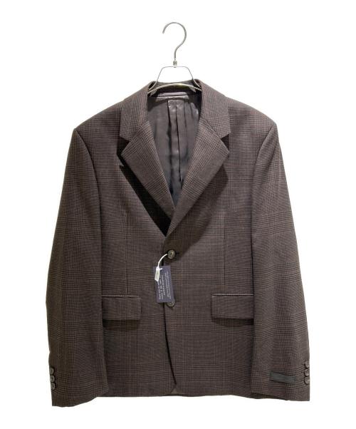 PRADA（プラダ）PRADA (プラダ) グレンチェックセットアップスーツ ブラウン サイズ:46Rの古着・服飾アイテム