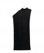 JIL SANDERジルサンダー）の古着「ノースリーブ アシンメトリー ニットワンピース」｜ブラック