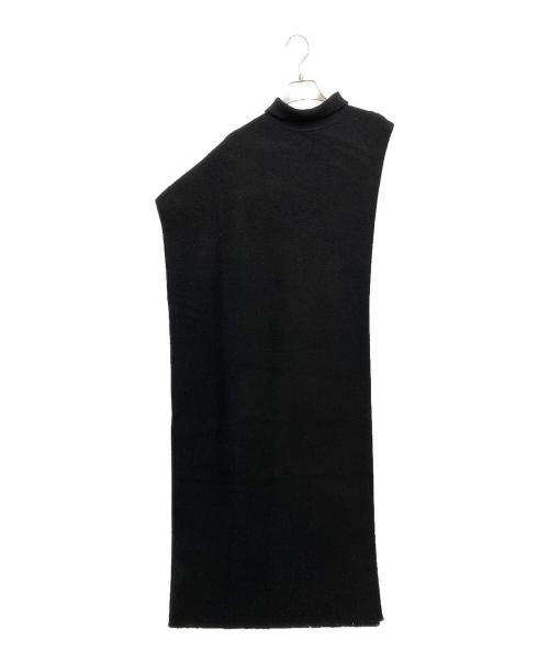 JIL SANDER（ジルサンダー）JIL SANDER (ジルサンダー) ノースリーブ アシンメトリー ニットワンピース ブラック サイズ:Mの古着・服飾アイテム