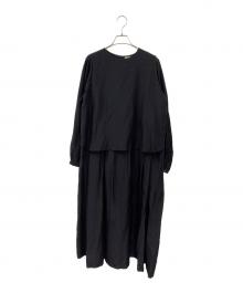 SUZUKI TAKAYUKI×shuo（スズキタカユキ）の古着「コットンシルクレイヤードワンピース」｜ブラック
