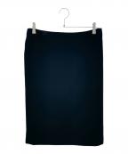 Saint Laurent Parisサンローランパリ）の古着「Satin Laque Skirt/ベルベットタイトスカート」｜ブラック