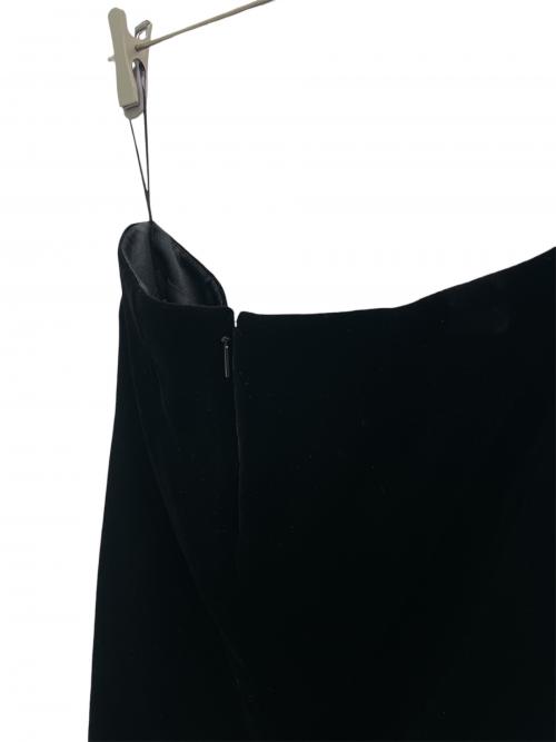 Saint Laurent Paris（サンローランパリ）Saint Laurent Paris (サンローランパリ) Satin Laque Skirt/ベルベットタイトスカート ブラック サイズ:38の古着・服飾アイテム