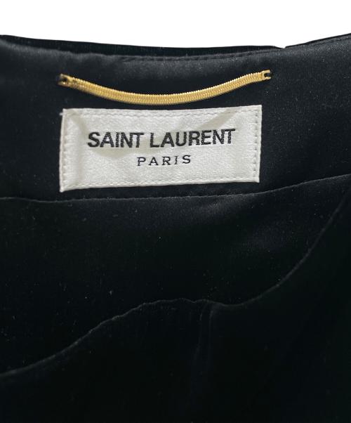 Saint Laurent Paris（サンローランパリ）Saint Laurent Paris (サンローランパリ) Satin Laque Skirt/ベルベットタイトスカート ブラック サイズ:38の古着・服飾アイテム