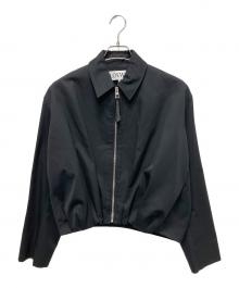 LOEWE（ロエベ）の古着「25SS シルク混 クロップド タックデザインジャケット」｜ブラック