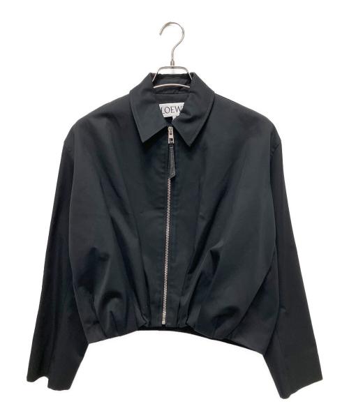 LOEWE（ロエベ）LOEWE (ロエベ) 25SS シルク混 クロップド タックデザインジャケット ブラック サイズ:36の古着・服飾アイテム