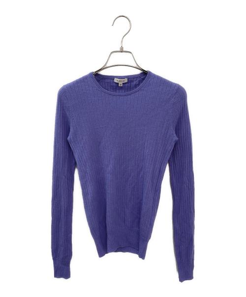 BLAMINK（ブラミンク）BLAMINK (ブラミンク) カシミヤシルク18Gクルーネックリブニット パープル サイズ:36の古着・服飾アイテム