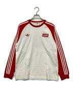 adidas×oasisアディダス×オアシス）の古着「TOUR 3-STRIPES LONGSLEEVE TEE」｜レッド