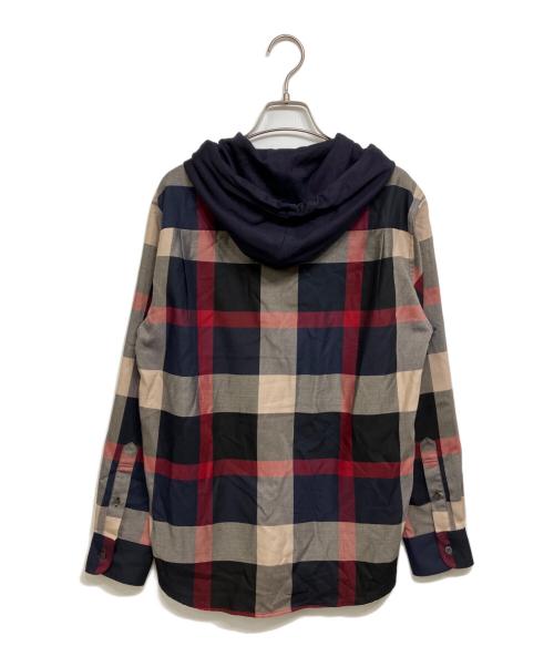 CB CRESTBRIDGE（シービークレストブリッジ）CB CRESTBRIDGE (シービークレストブリッジ) チェックフーディーシャツ ネイビー サイズ:1の古着・服飾アイテム