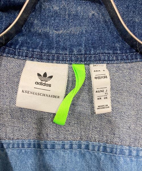 adidas（アディダス）adidas (アディダス) デニムパッチワーク トラックトップ インディゴ サイズ:XLの古着・服飾アイテム