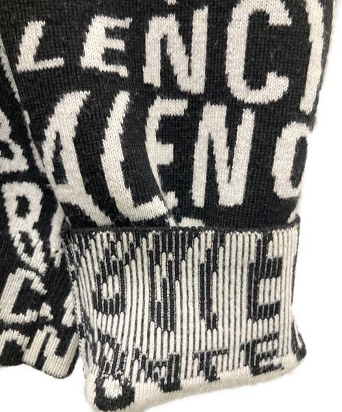 BALENCIAGA（バレンシアガ）BALENCIAGA (バレンシアガ) ロゴ総柄ニットセーター ブラック サイズ:Ｌの古着・服飾アイテム