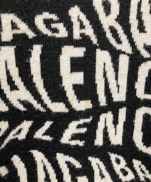 BALENCIAGA（バレンシアガ）BALENCIAGA (バレンシアガ) ロゴ総柄ニットセーター ブラック サイズ:Ｌの古着・服飾アイテム