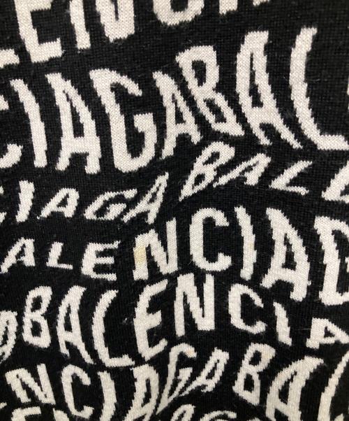 BALENCIAGA（バレンシアガ）BALENCIAGA (バレンシアガ) ロゴ総柄ニットセーター ブラック サイズ:Ｌの古着・服飾アイテム