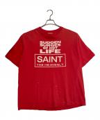SAINT MICHAELセントマイケル）の古着「SS TEE/ERUPTING」｜ピンクレッド