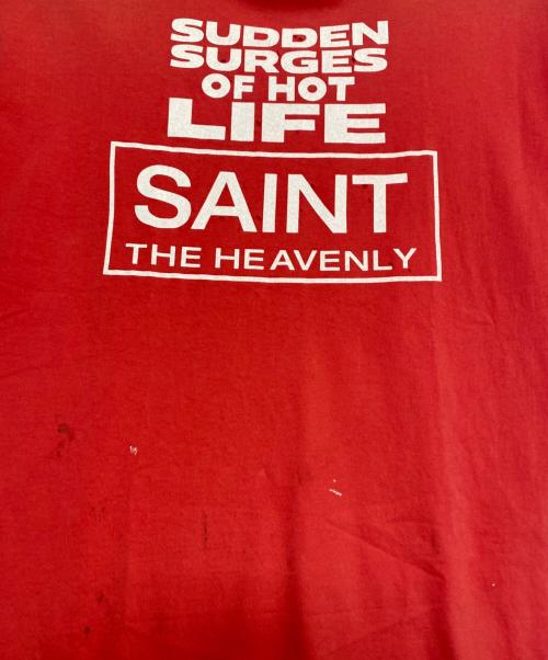 SAINT MICHAEL（セントマイケル）SAINT MICHAEL (セントマイケル) SS TEE/ERUPTING ピンクレッド サイズ:XLの古着・服飾アイテム