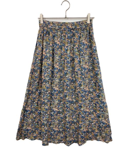kurashi&trips publishing（クラシアンドトリップス パブリッシング）kurashi&trips publishing (クラシアンドトリップス パブリッシング) 「こころ躍る柄をまとって」リバティプリントのロングスカート ブルー サイズ:Mの古着・服飾アイテム