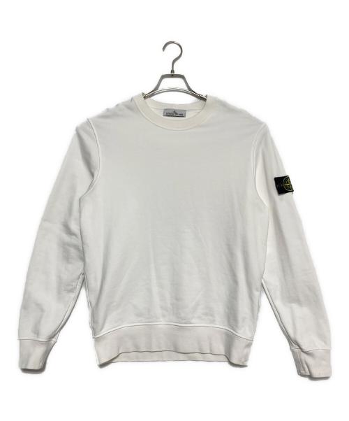 STONE ISLAND（ストーンアイランド）STONE ISLAND (ストーンアイランド) Garment-dyed pullover sweatshirt ホワイト サイズ:Lの古着・服飾アイテム