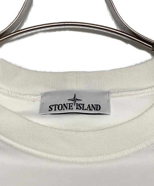STONE ISLAND（ストーンアイランド）STONE ISLAND (ストーンアイランド) Garment-dyed pullover sweatshirt ホワイト サイズ:Lの古着・服飾アイテム