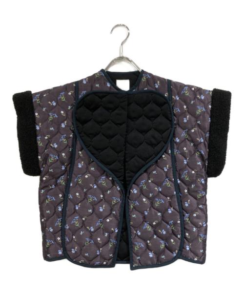 DECO depuis 1985（デコ ドゥピュイイチキューハチゴー）DECO depuis 1985 (デコ ドゥピュイイチキューハチゴー) FLOWER QUILT VEST グレー サイズ:SIZE Freeの古着・服飾アイテム