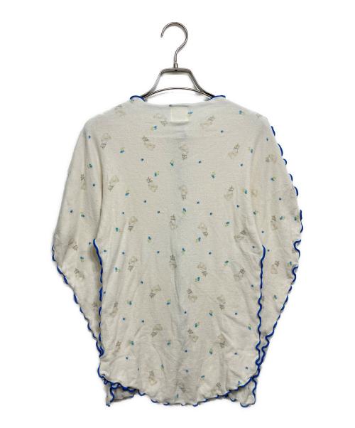 DECO depuis 1985（デコ ドゥピュイイチキューハチゴー）DECO depuis 1985 (デコ ドゥピュイイチキューハチゴー) pile print cardigan / パイルプリントカーディガン アイボリー サイズ:表記無しの古着・服飾アイテム