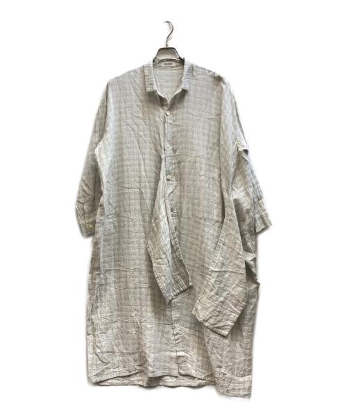 plantation（プランテーション）Plantation (プランテーション) ガーゼラップシャツワンピース ライトグレー サイズ:Mの古着・服飾アイテム