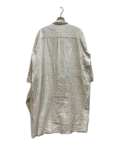 plantation（プランテーション）Plantation (プランテーション) ガーゼラップシャツワンピース ライトグレー サイズ:Mの古着・服飾アイテム
