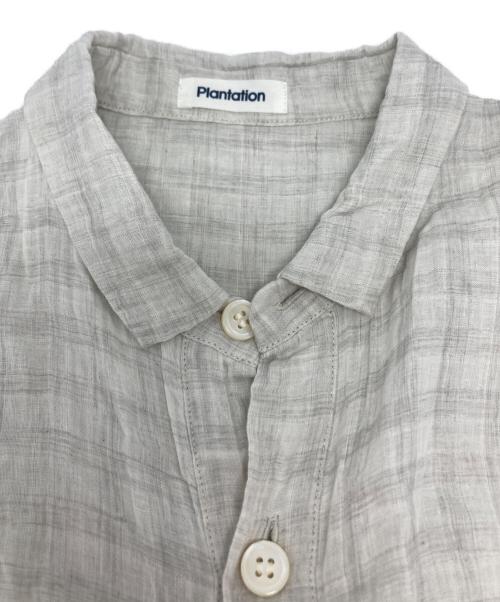 plantation（プランテーション）Plantation (プランテーション) ガーゼラップシャツワンピース ライトグレー サイズ:Mの古着・服飾アイテム