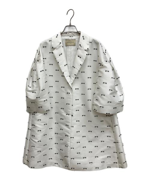 UNITED ARROWS（ユナイテッドアローズ）UNITED ARROWS (ユナイテッドアローズ) カットジャカード コート ホワイト サイズ:FREEの古着・服飾アイテム