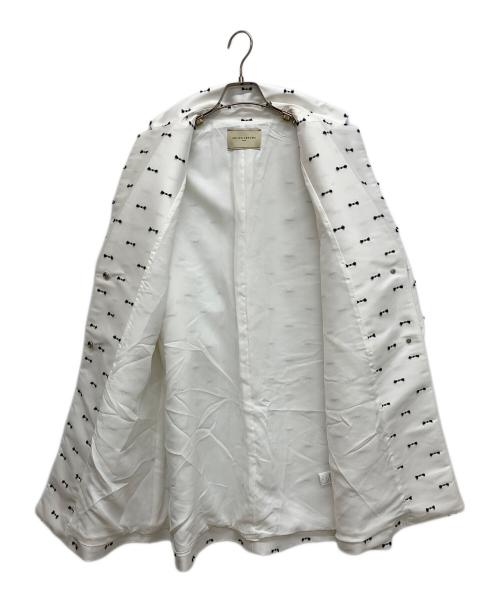 UNITED ARROWS（ユナイテッドアローズ）UNITED ARROWS (ユナイテッドアローズ) カットジャカード コート ホワイト サイズ:FREEの古着・服飾アイテム