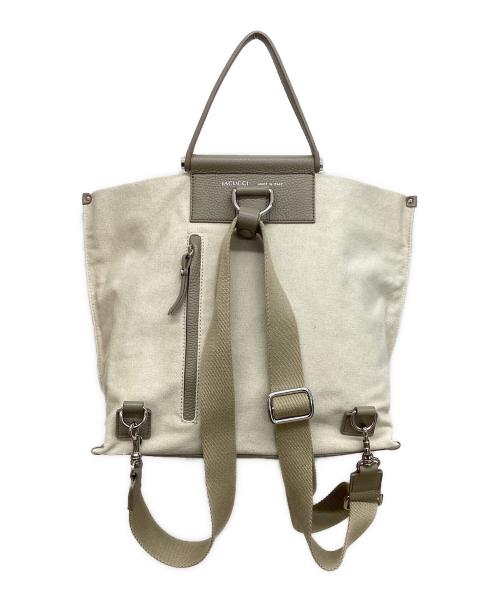 IACUCCI（イアクッチ）IACUCCI (イアクッチ) ソルベット トートバッグ キャンバス xレザー　3WAYバッグ ベージュの古着・服飾アイテム