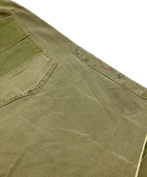 POLO RALPH LAUREN（ポロ・ラルフローレン）POLO RALPH LAUREN (ポロ・ラルフローレン) ドラゴンパッチワークハーフパンツ オリーブ サイズ:32の古着・服飾アイテム