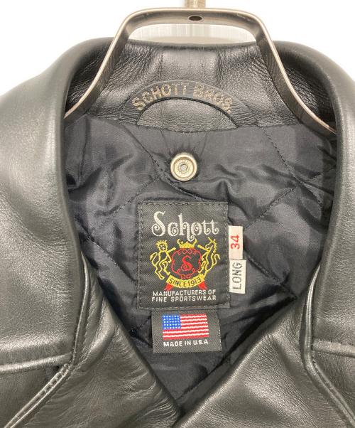 Schott（ショット）Schott (ショット) 613UST VINTAGE ONESTAR ダブルライダースジャケット/613　UST　ビンテージ　ワンスター　ダブルライダースジャケット ブラック サイズ:34　LONGの古着・服飾アイテム