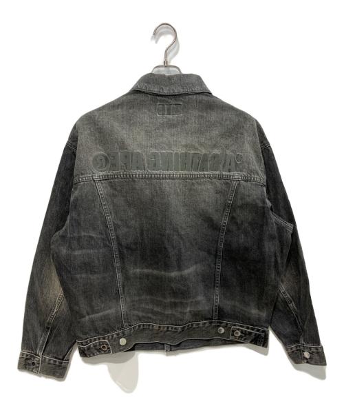 A BATHING APE（アベイシングエイプ）A BATHING APE (アベイシングエイプ) DISTRESSED 13OZ DENIM TRUCKER JACKET ブラック サイズ:Mの古着・服飾アイテム