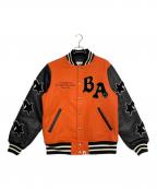 A BATHING APEア ベイシング エイプ）の古着「Relaxed fit varsity jacket」｜ブラック×オレンジ