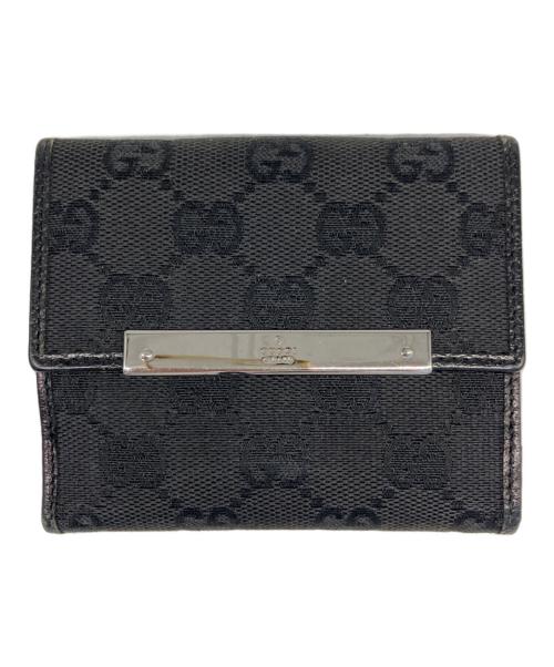 GUCCI（グッチ）GUCCI (グッチ) 3つ折り財布 ブラックの古着・服飾アイテム