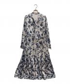 Diagramダイアグラム）の古着「オリエンタル フラワー プリント ワンピース」｜ホワイト