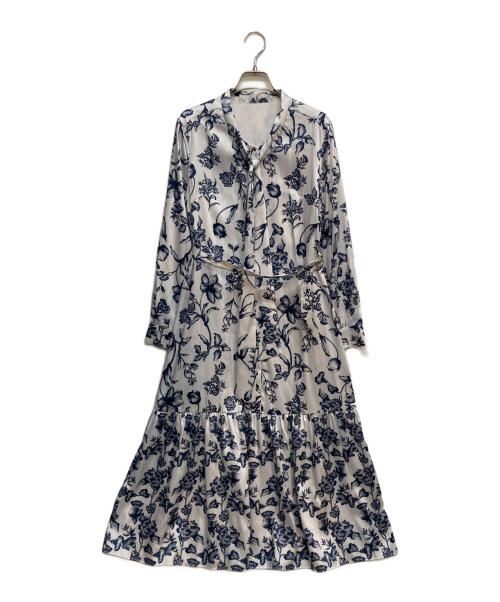 Diagram（ダイアグラム）Diagram (ダイアグラム) オリエンタル フラワー プリント ワンピース ホワイト サイズ:36の古着・服飾アイテム