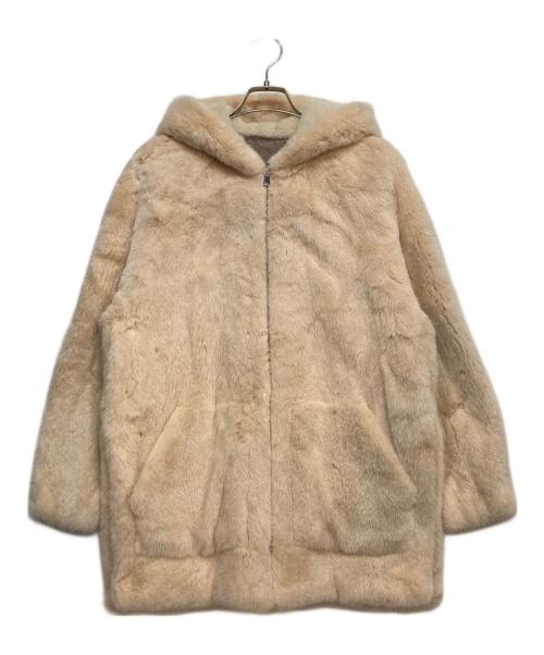 BLANCHA（ブランカ）BLANCHA (ブランカ) SAGA FURS (サガファーズ) ミンクファーフーディコート クリーム サイズ:Mの古着・服飾アイテム