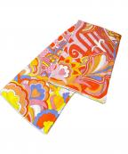 HERMESエルメス）の古着「HERMES/カシミヤシルクスカーフ/H243331S/FAUBOURG RAINBOW」｜オレンジ