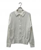 BRILLブリル）の古着「ケーブルポロカーディガン」｜ホワイト