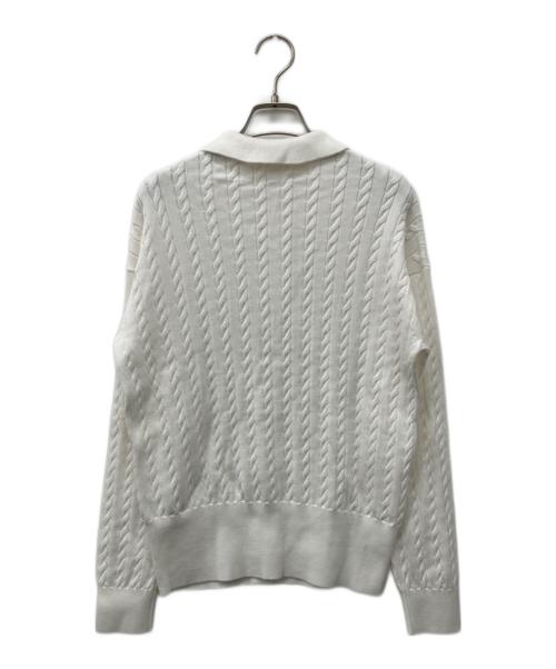 BRILL（ブリル）BRILL (ブリル) ケーブルポロカーディガン ホワイト サイズ:Free 未使用品の古着・服飾アイテム